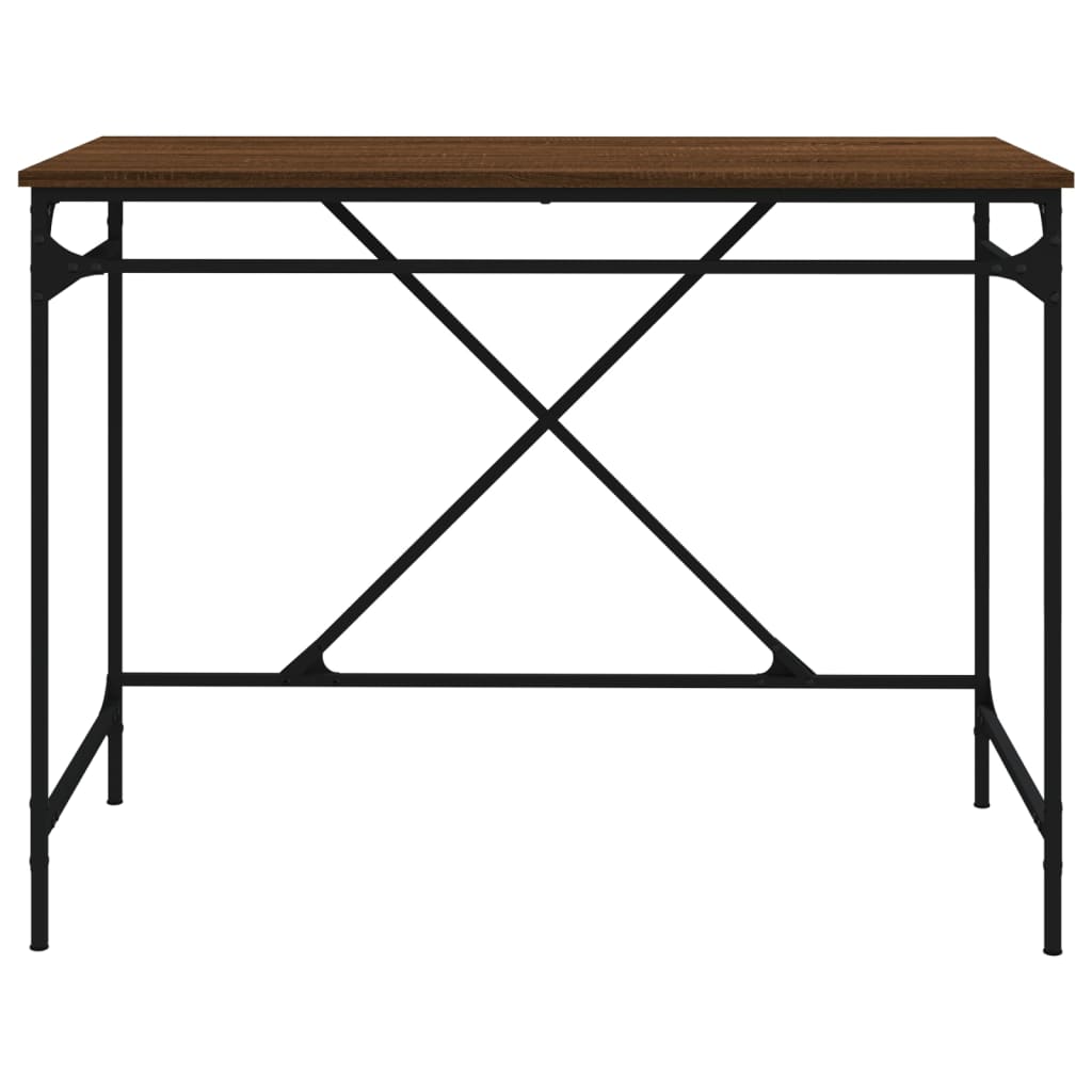 Bureau chêne marron 100x50x75 cm bois d'ingénierie et fer Bureaux vidaXL