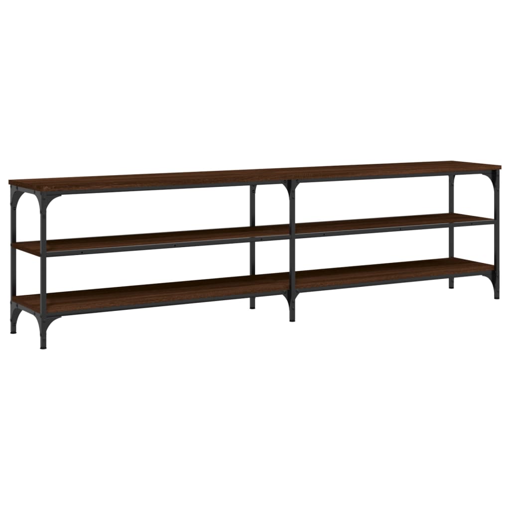 Meuble TV chêne marron 180x30x50 cm bois d'ingénierie et métal - XIOS