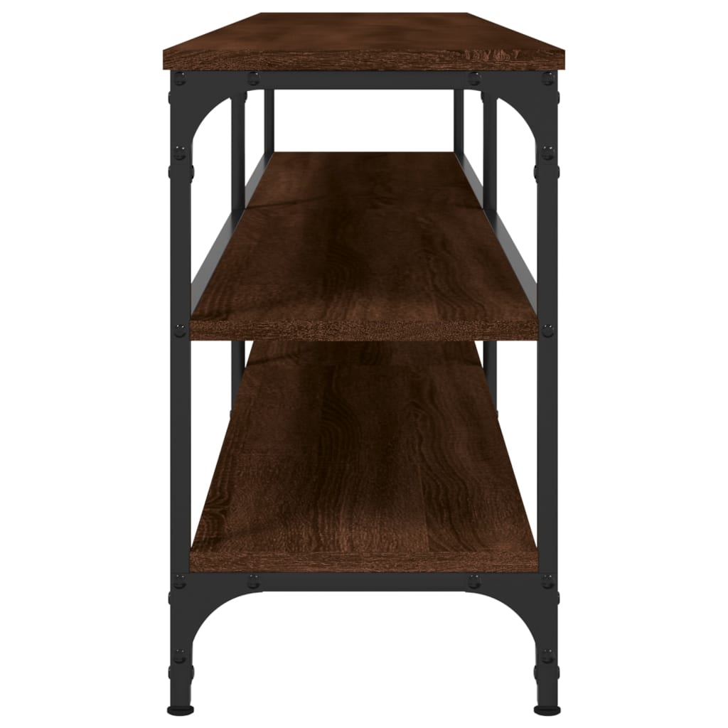 Meuble TV chêne marron 180x30x50 cm bois d'ingénierie et métal - XIOS