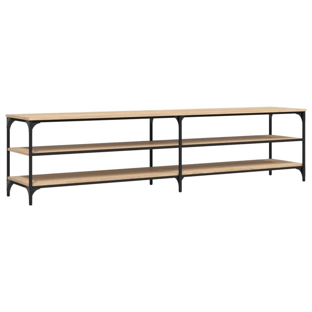 Meuble TV chêne sonoma 200x30x50 cm bois d'ingénierie et métal - XIOS
