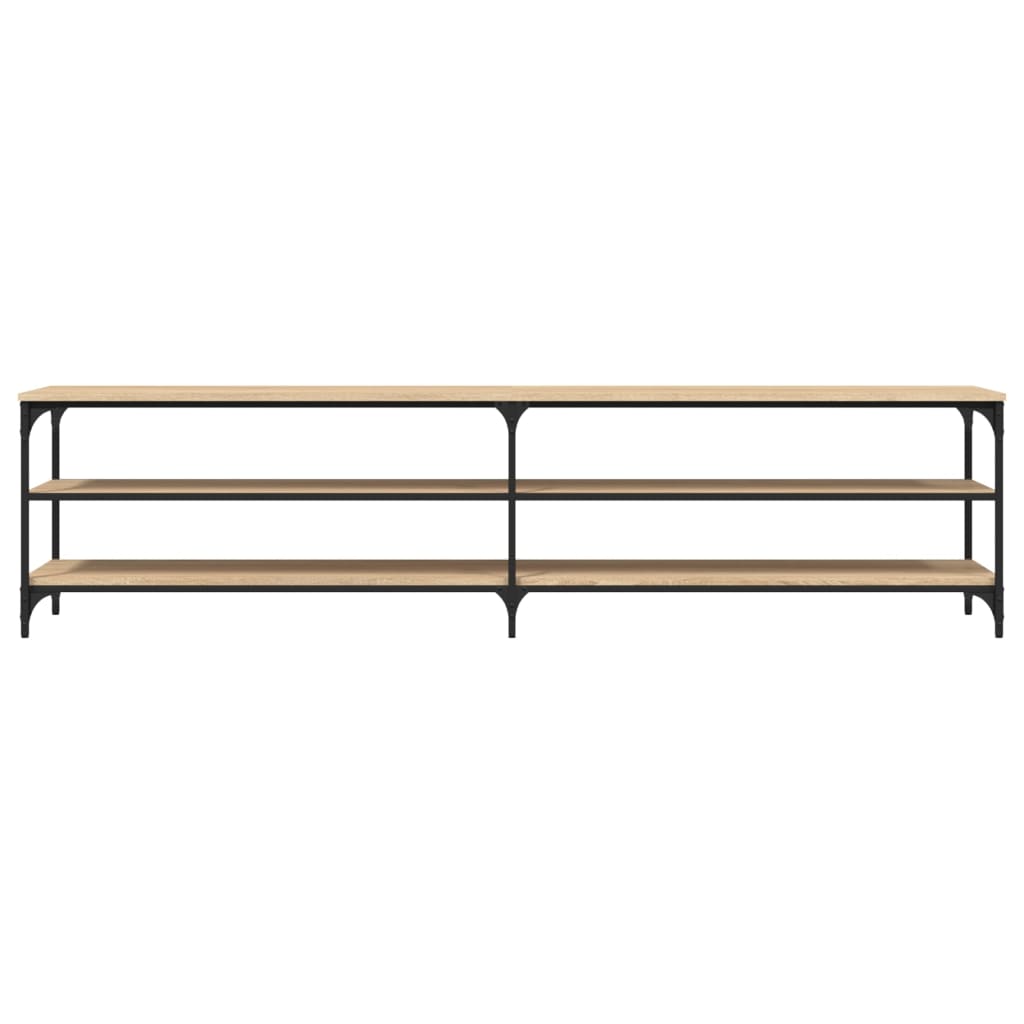 Meuble TV chêne sonoma 200x30x50 cm bois d'ingénierie et métal - XIOS