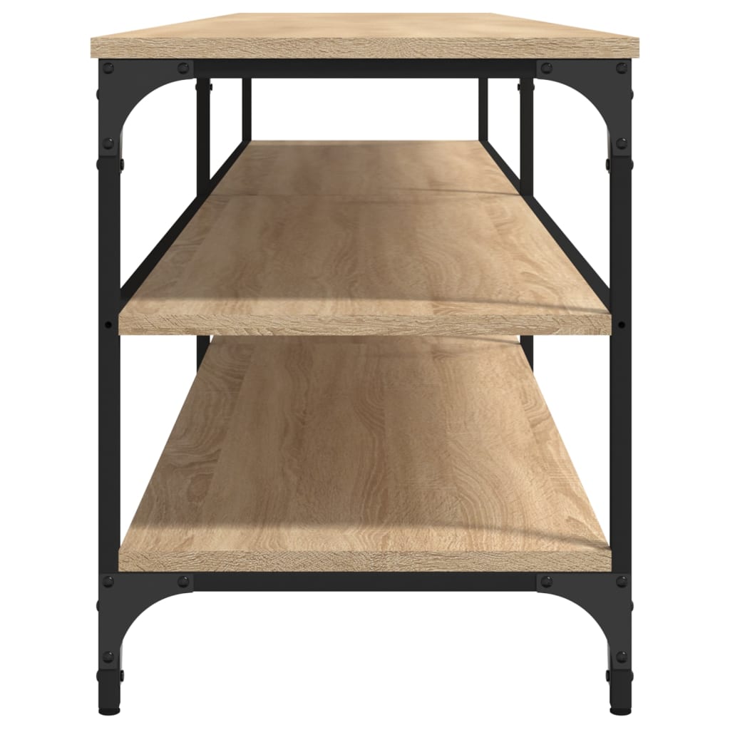 Meuble TV chêne sonoma 200x30x50 cm bois d'ingénierie et métal - XIOS