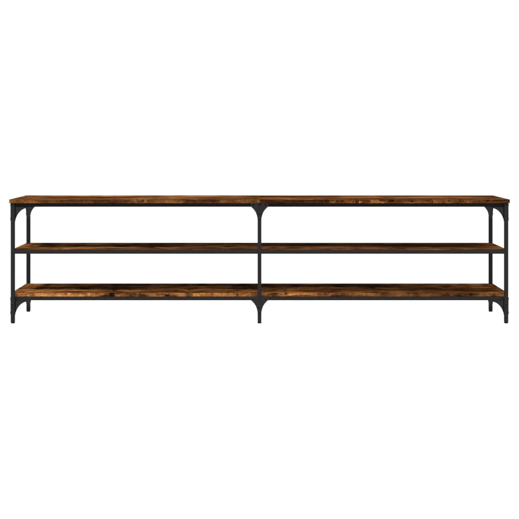 Meuble TV chêne fumé 200x30x50 cm bois d'ingénierie et métal - XIOS