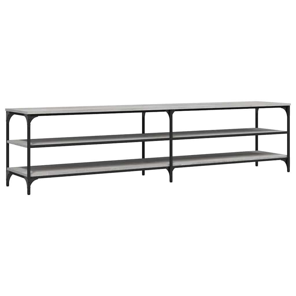 Meuble TV sonoma gris 200x30x50 cm bois d'ingénierie et métal - XIOS