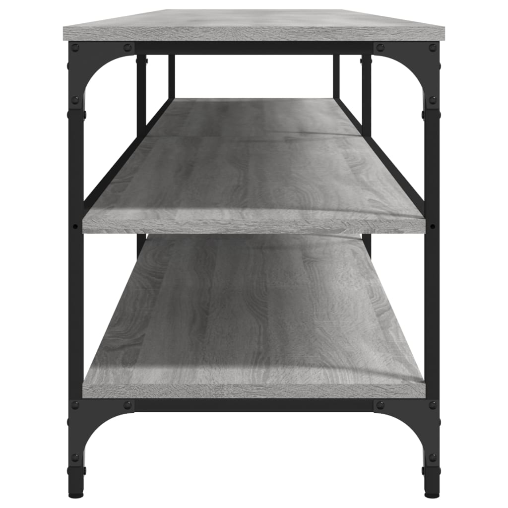 Meuble TV sonoma gris 200x30x50 cm bois d'ingénierie et métal - XIOS