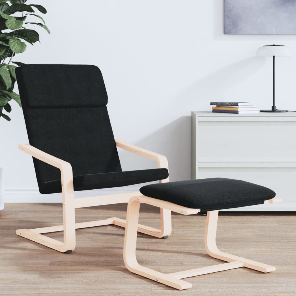 Fauteuil de relaxation noir tissu - XIOS