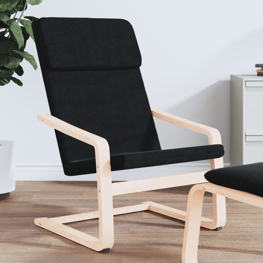 Fauteuil de relaxation noir tissu - XIOS