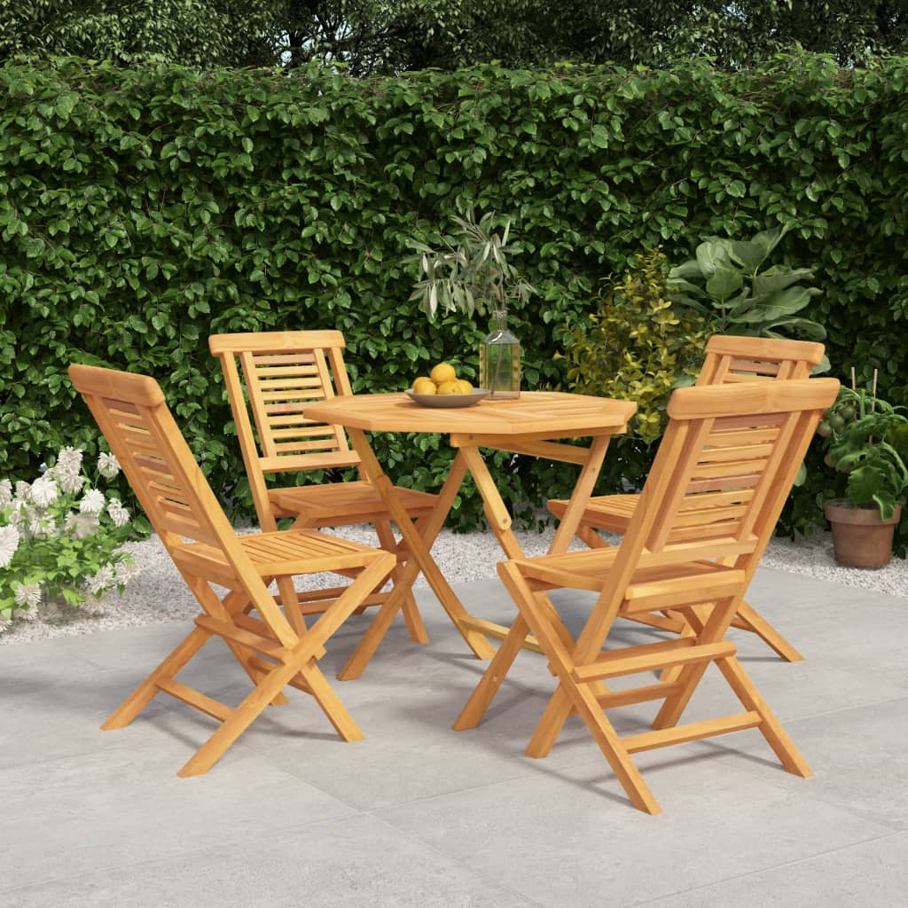 Ensemble à manger de jardin 5 pcs Bois de teck massif