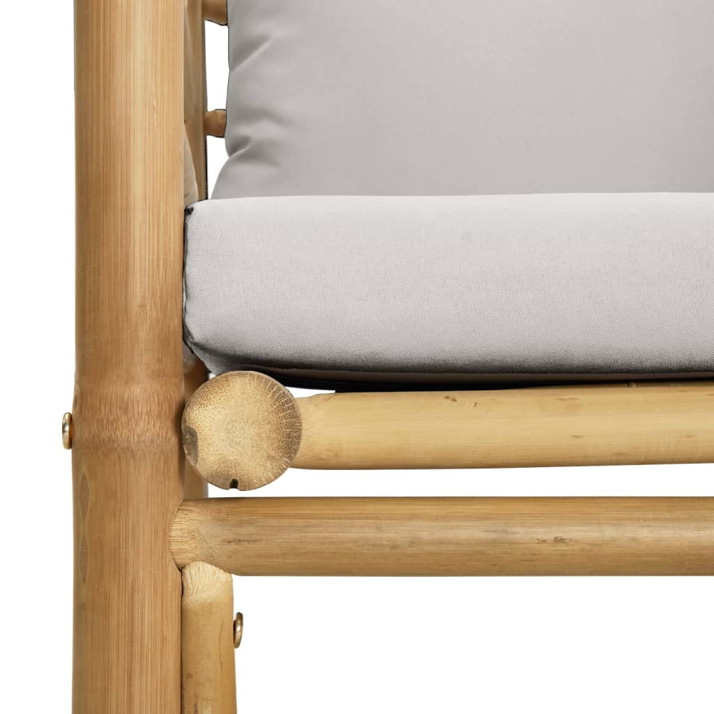 Salon de jardin 8 pcs avec coussins gris clair bambou - XIOS