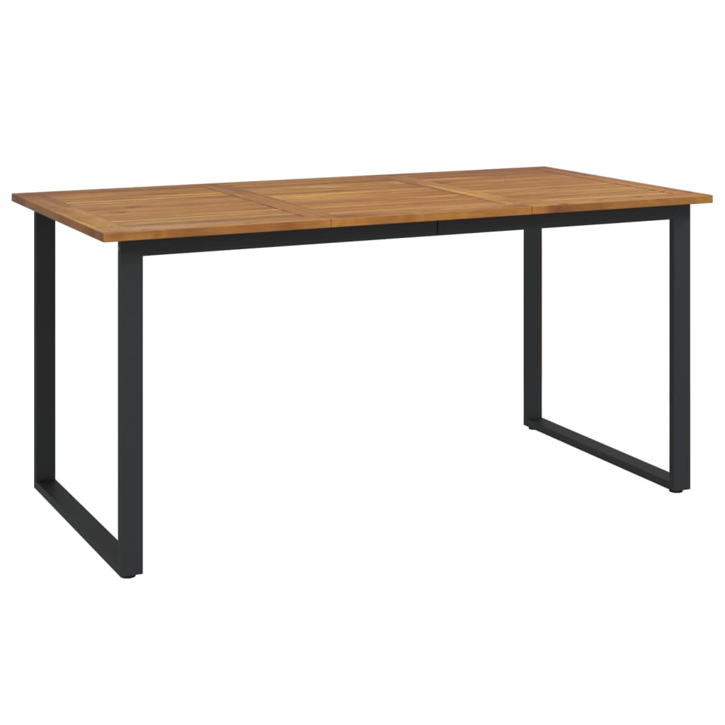 Ensemble à manger de jardin 5 pcs bois d'acacia massif et métal