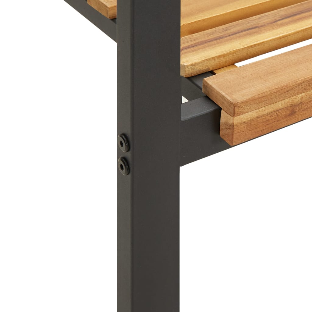 Ensemble à manger de jardin 5 pcs bois d'acacia massif et métal