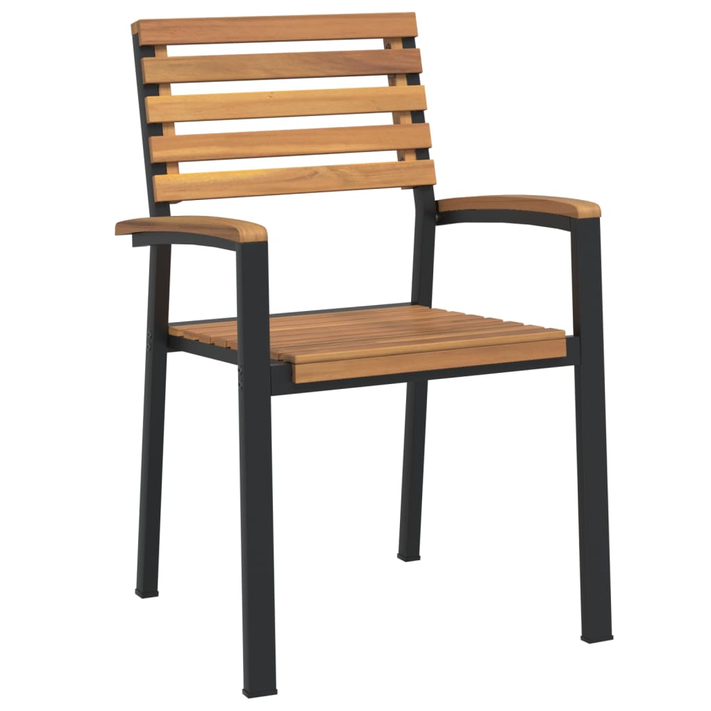 Ensemble à manger de jardin 5 pcs bois d'acacia massif et métal