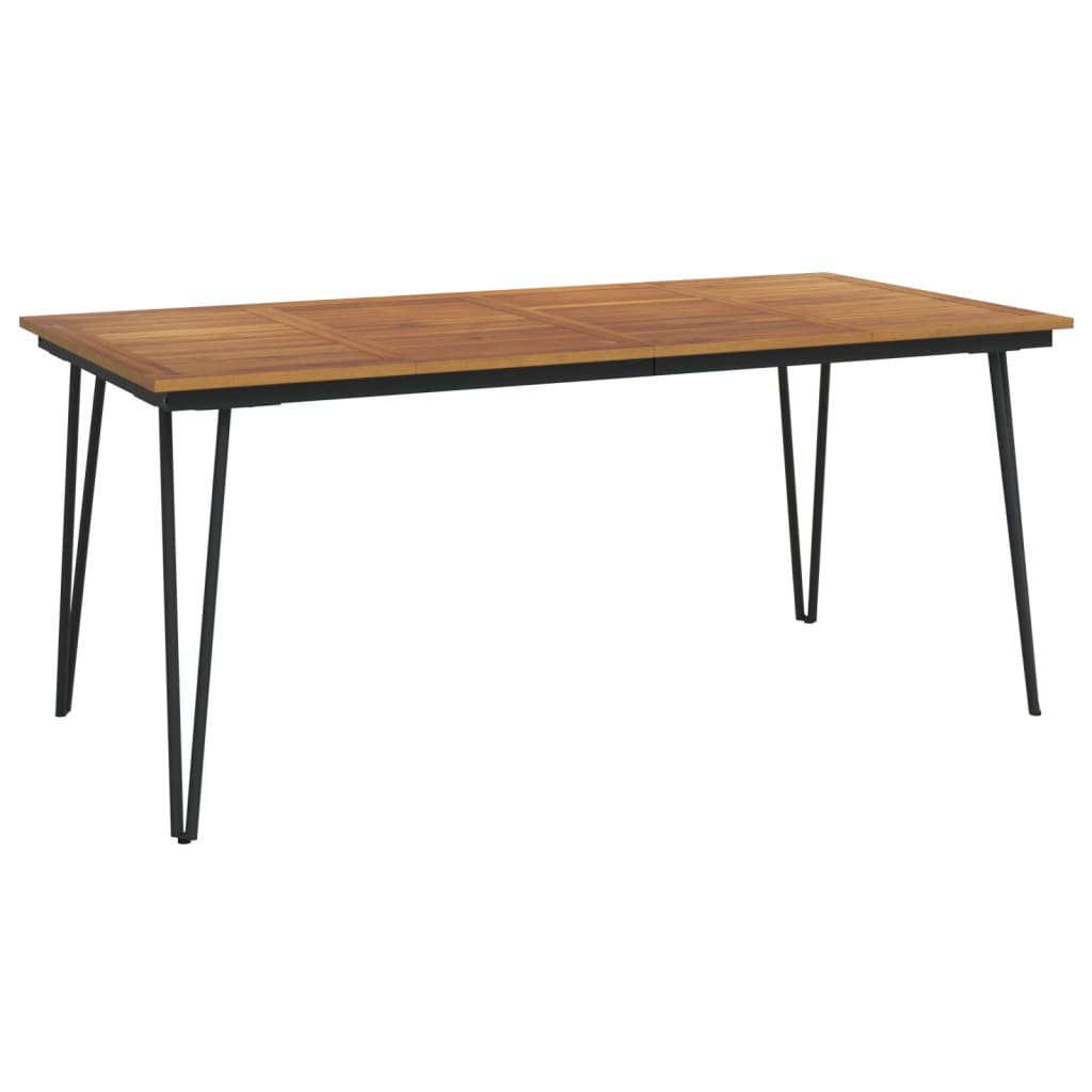 Ensemble à manger de jardin 5 pcs bois d'acacia massif et métal