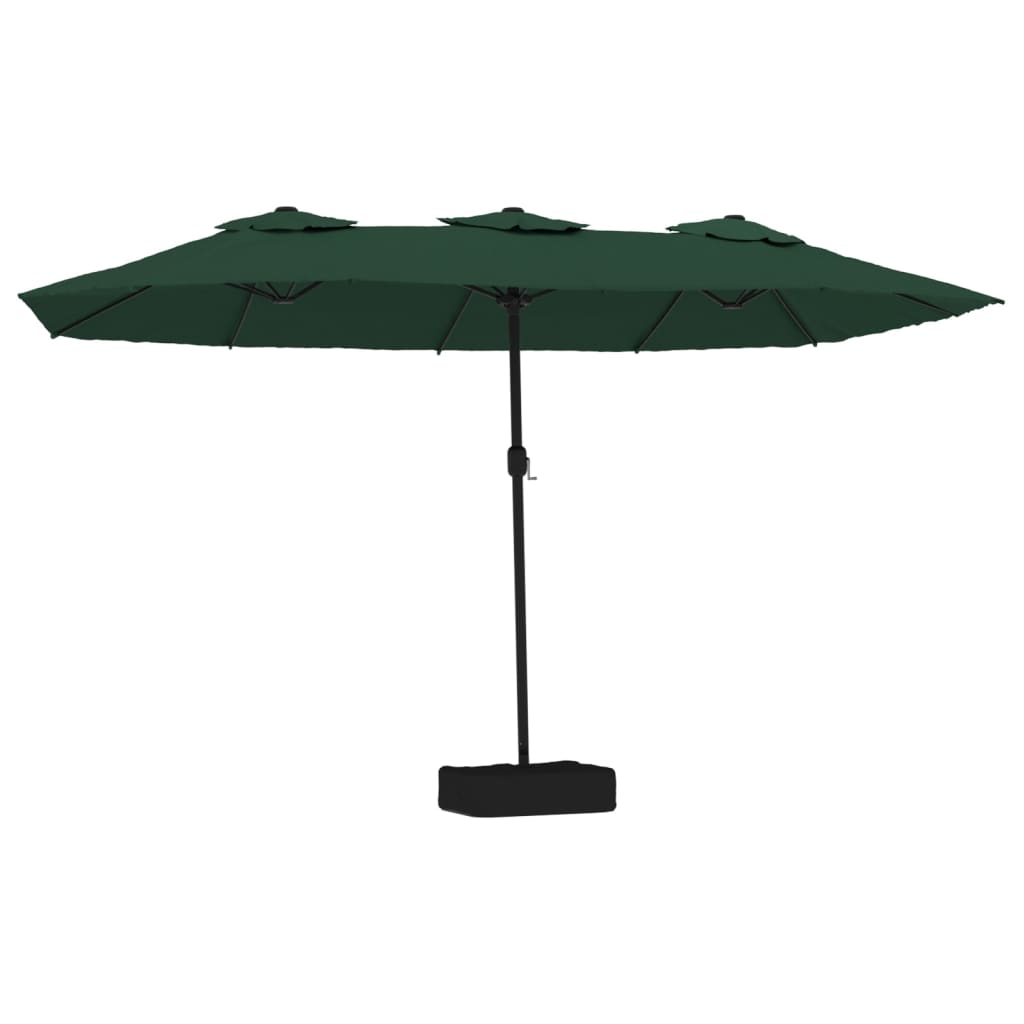 Parasol de jardin à double tête avec LED vert 449x245 cm Parasols & voiles d'ombrage vidaXL