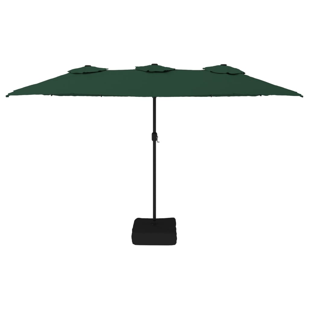 Parasol de jardin à double tête avec LED vert 449x245 cm Parasols & voiles d'ombrage vidaXL