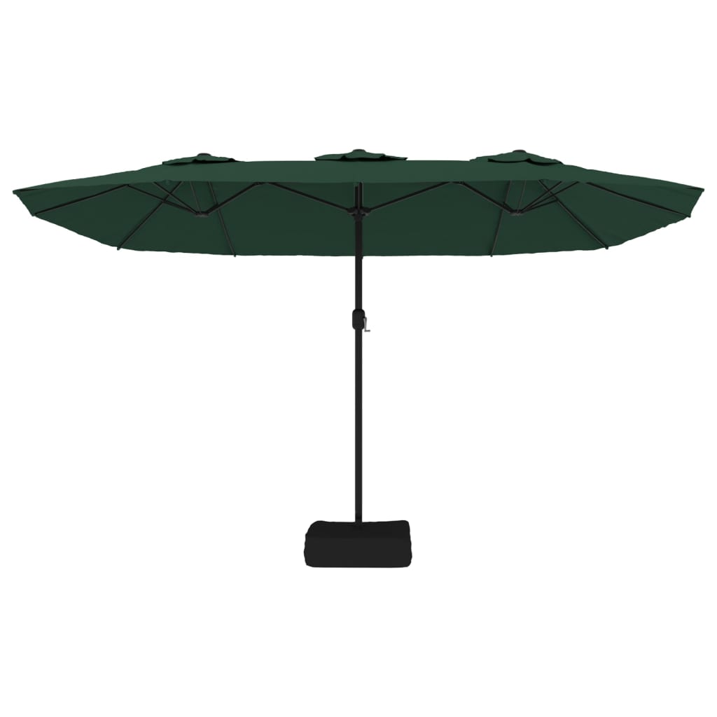 Parasol de jardin à double tête avec LED vert 449x245 cm Parasols & voiles d'ombrage vidaXL