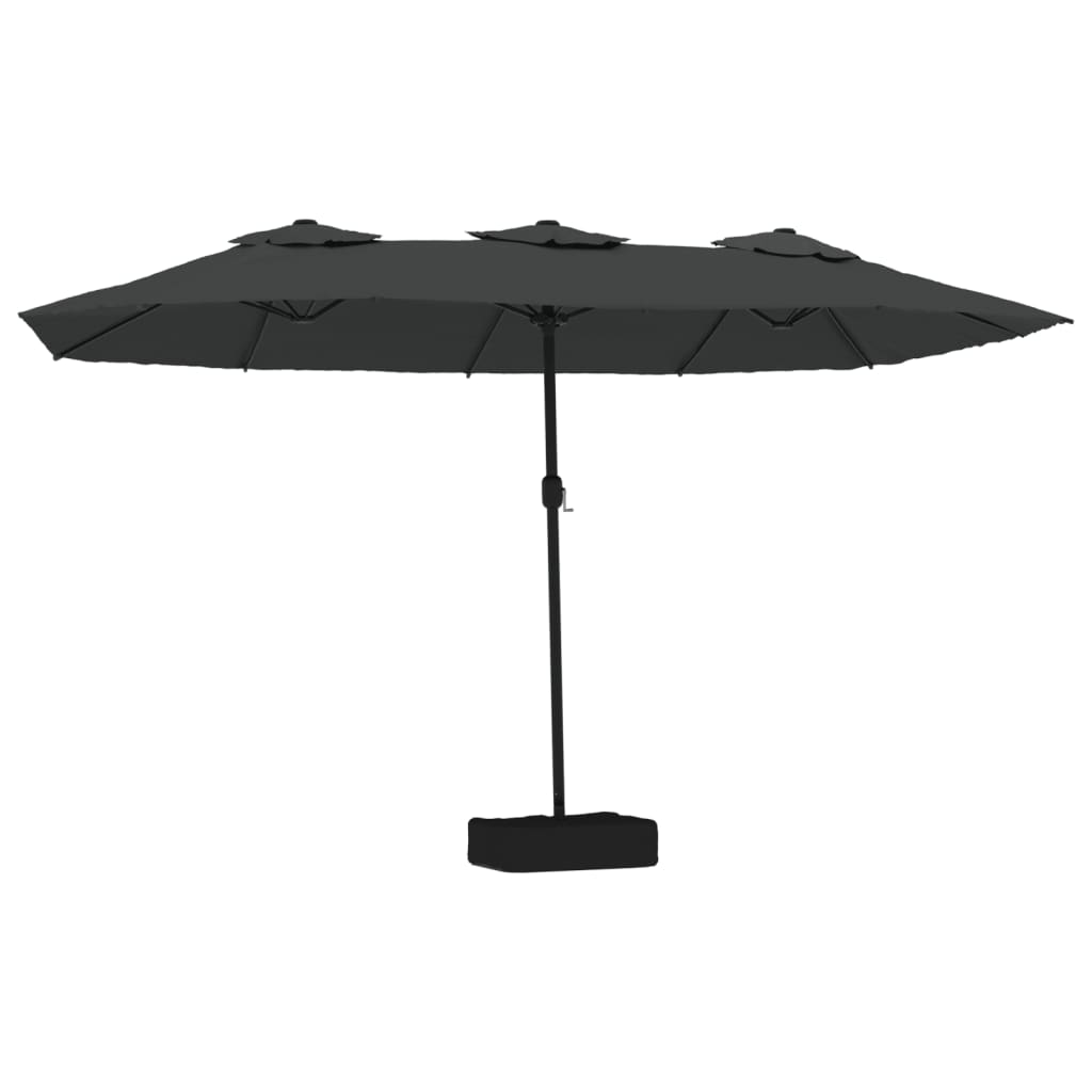 Parasol de jardin à double tête avec LED anthracite 449x245 cm Parasols & voiles d'ombrage vidaXL