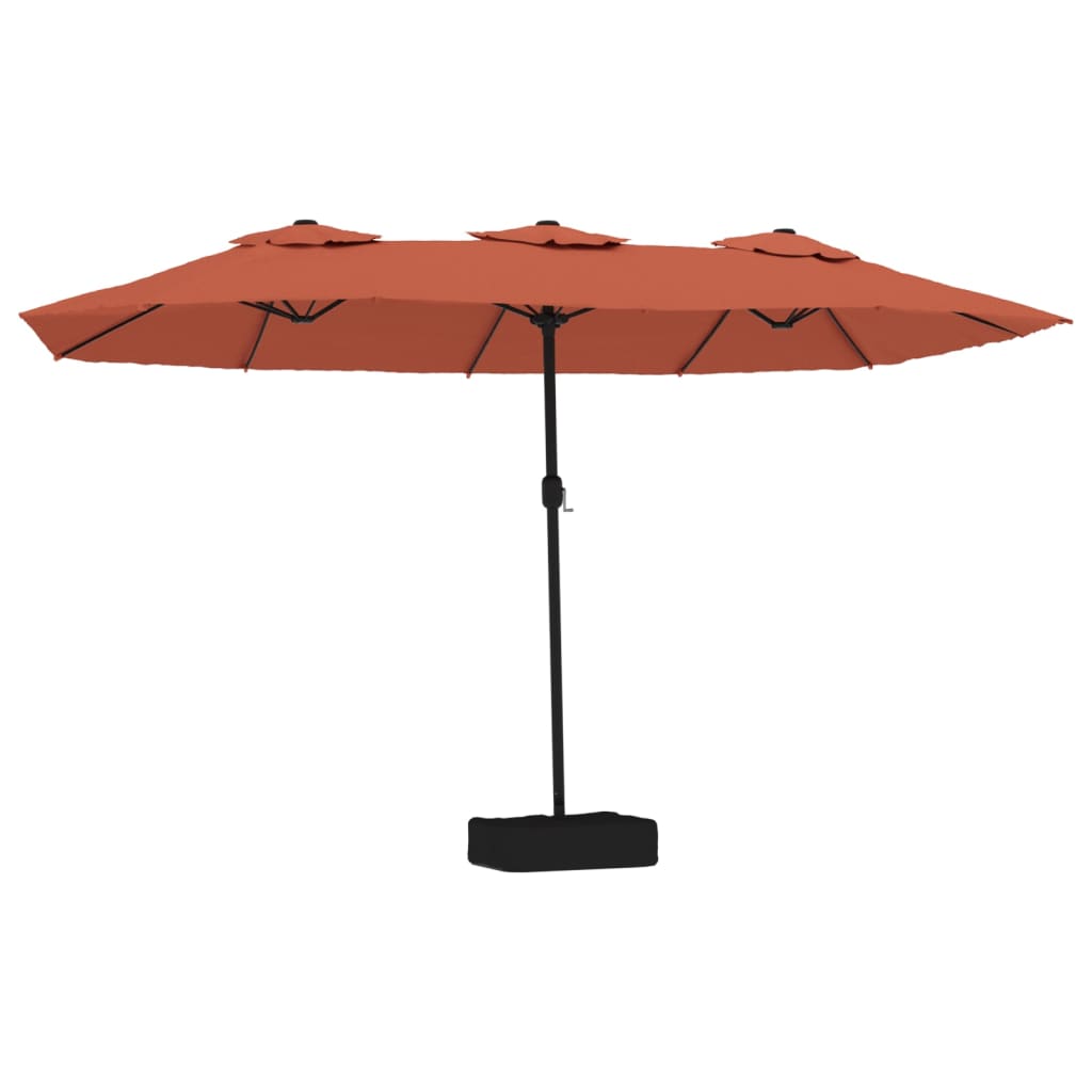 Parasol de jardin à double tête avec LED terre cuite 449x245 cm Parasols & voiles d'ombrage vidaXL