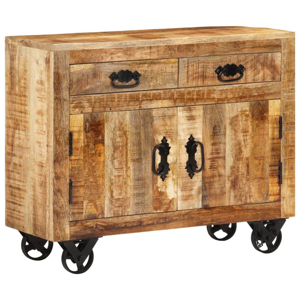 Buffet 80x30x65 cm bois de manguier brut massif - XIOS