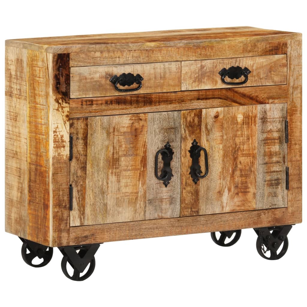 Buffet 80x30x65 cm bois de manguier brut massif
