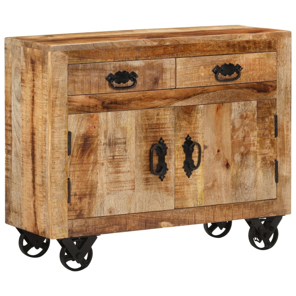 Buffet 80x30x65 cm bois de manguier brut massif - XIOS