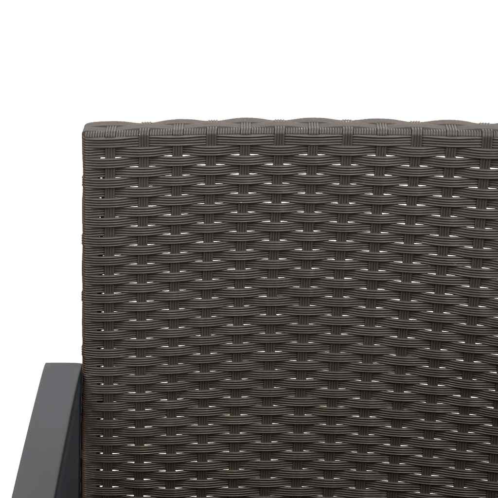 Ensemble à manger de jardin 5 pcs et coussins marron rotin PP - XIOS