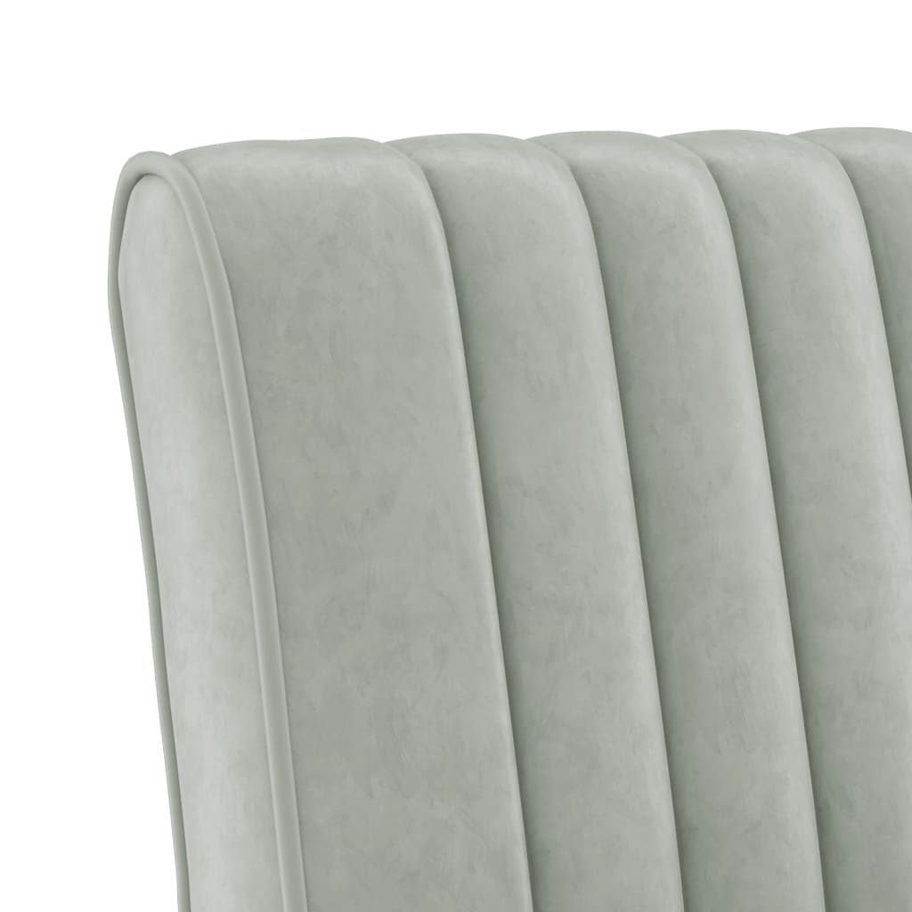 Fauteuil sans accoudoirs gris clair velours - XIOS