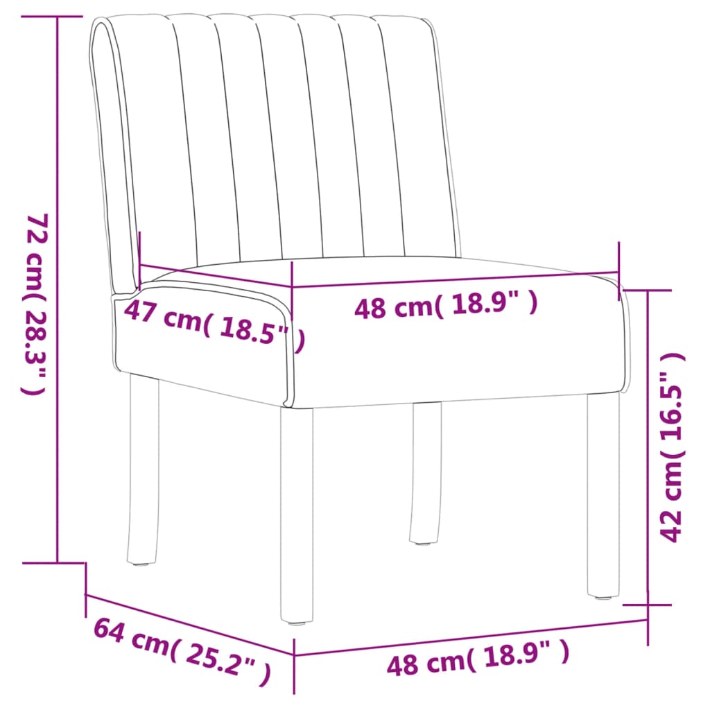 Fauteuil sans accoudoirs gris foncé velours - XIOS