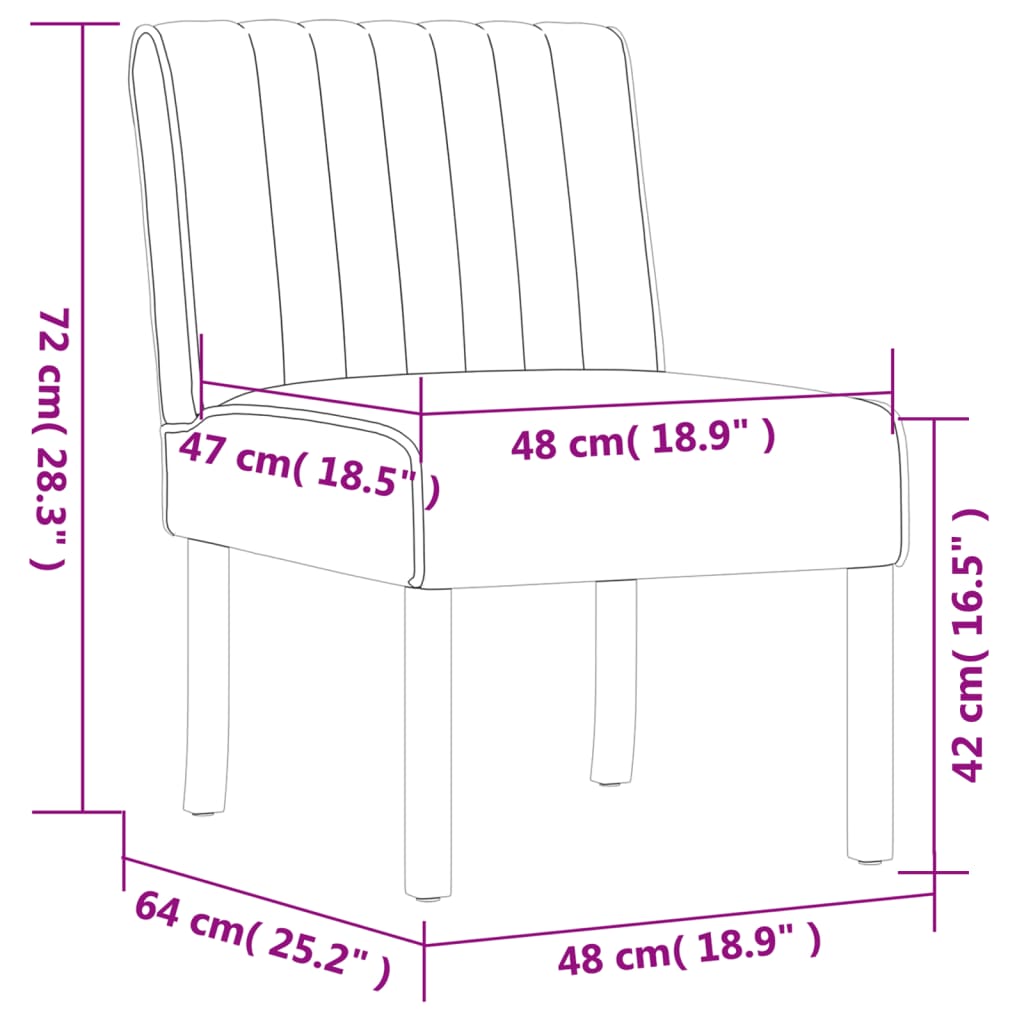 Fauteuil sans accoudoirs jaune velours - XIOS