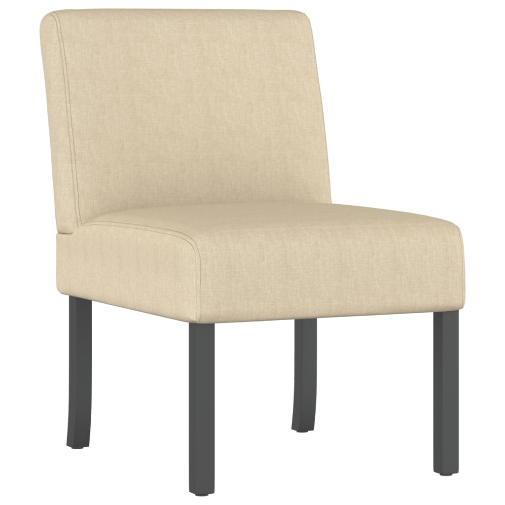 Fauteuil sans accoudoirs crème tissu