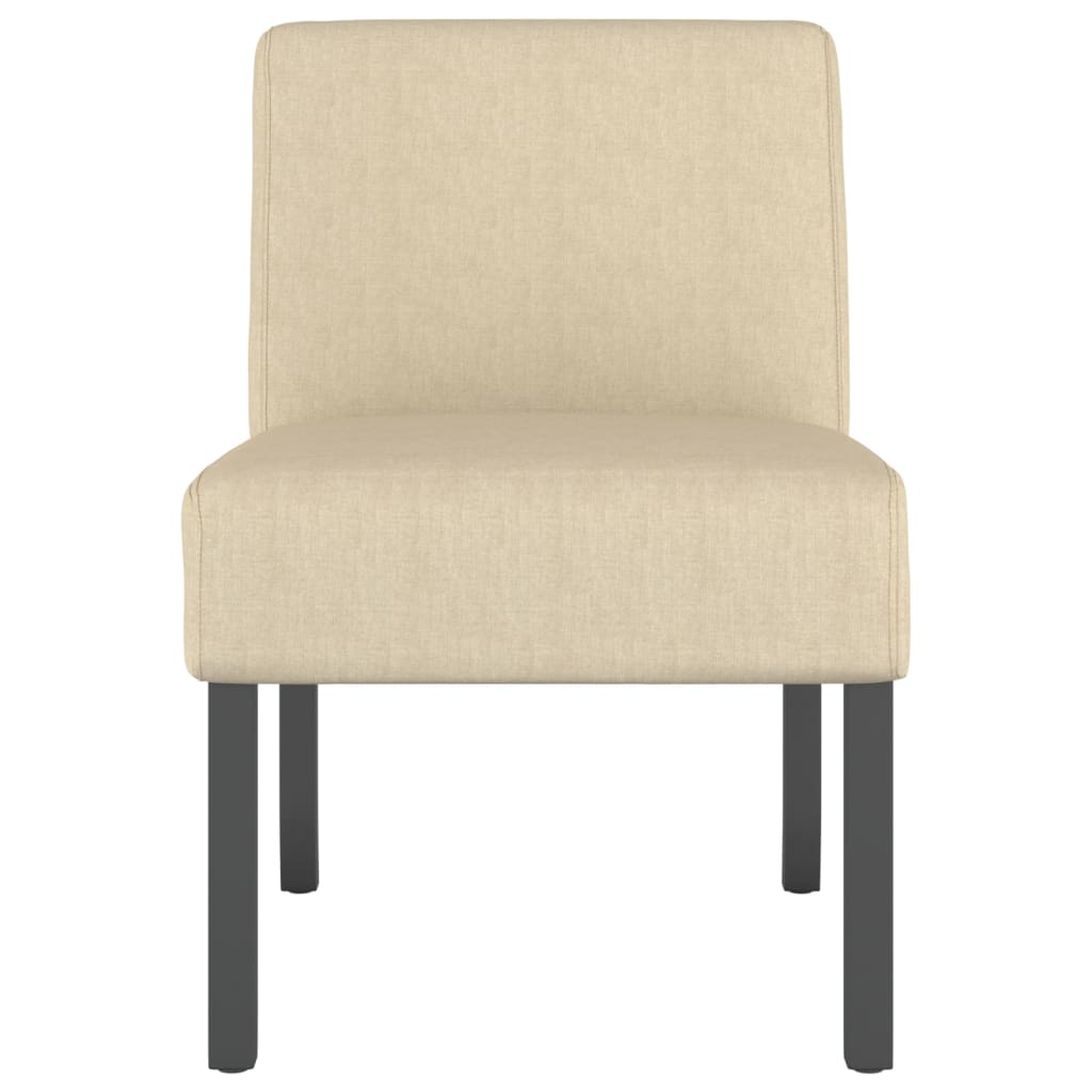 Fauteuil sans accoudoirs crème tissu