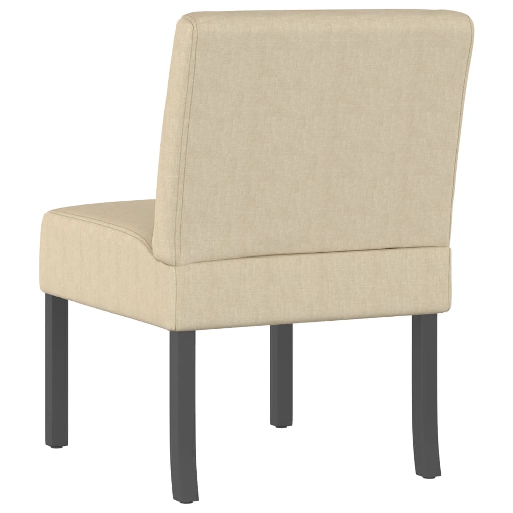 Fauteuil sans accoudoirs crème tissu