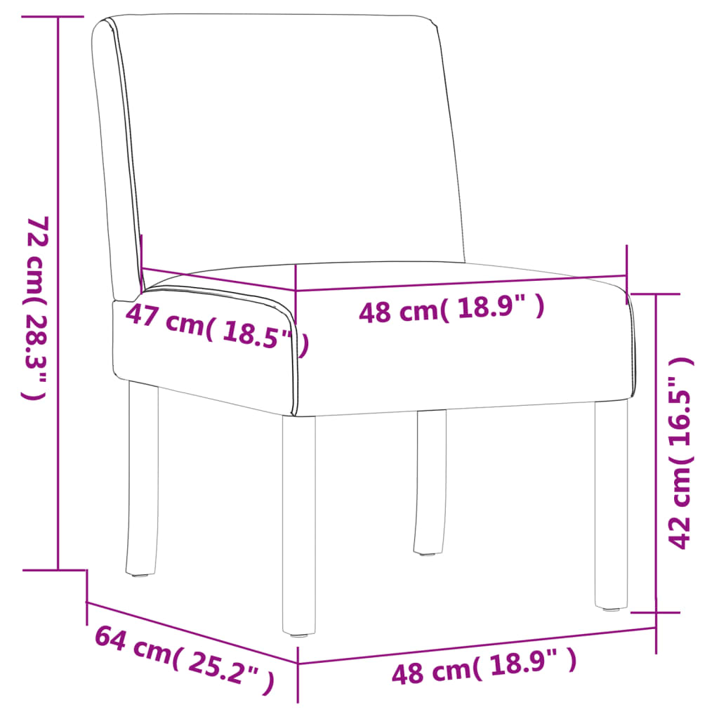Fauteuil sans accoudoirs crème tissu