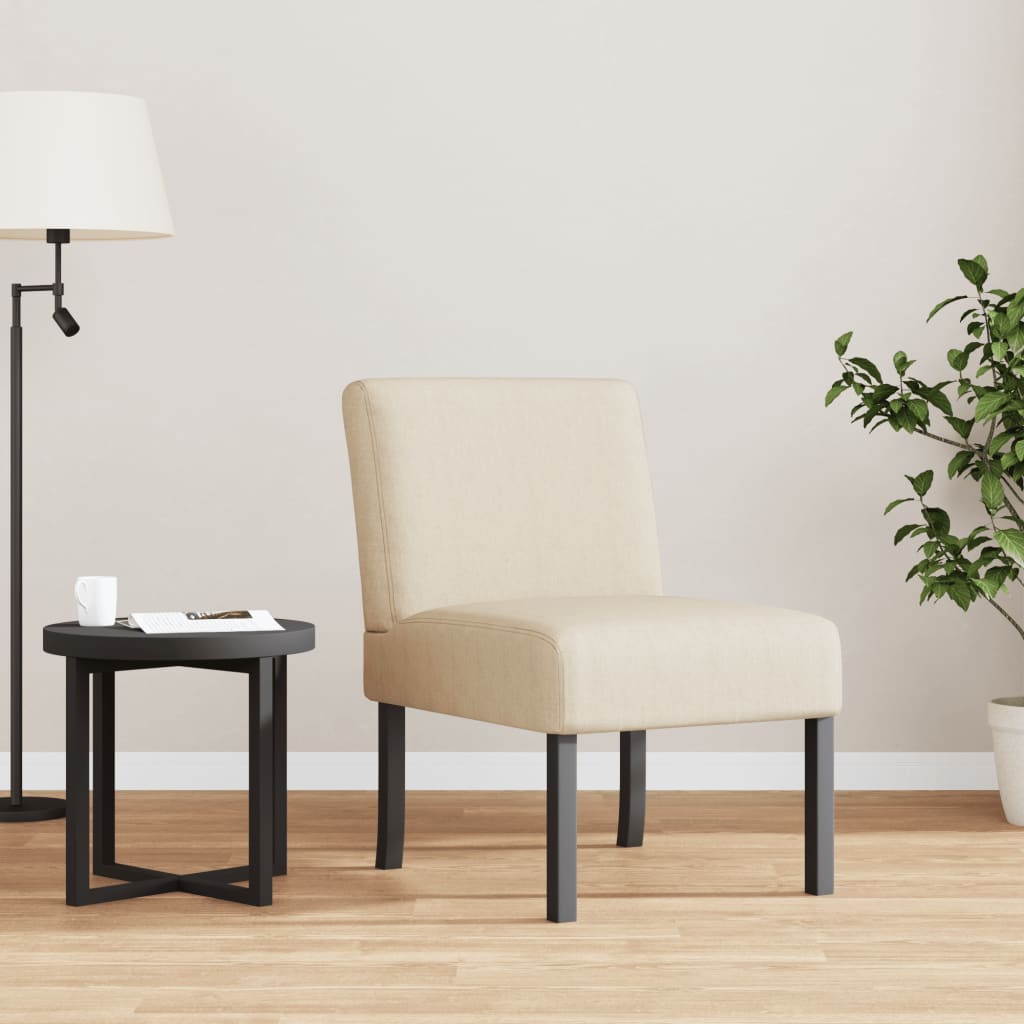 Fauteuil sans accoudoirs crème tissu