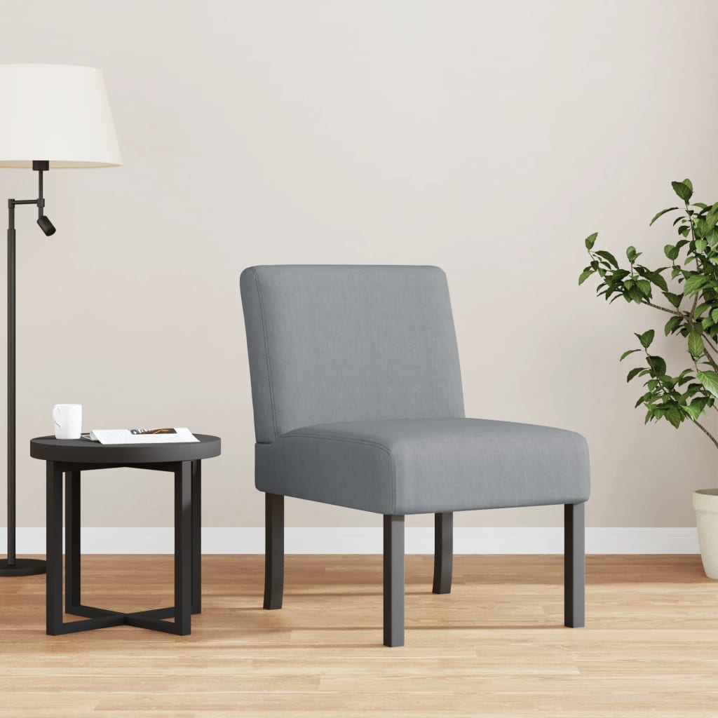 Fauteuil sans accoudoirs gris clair tissu - XIOS