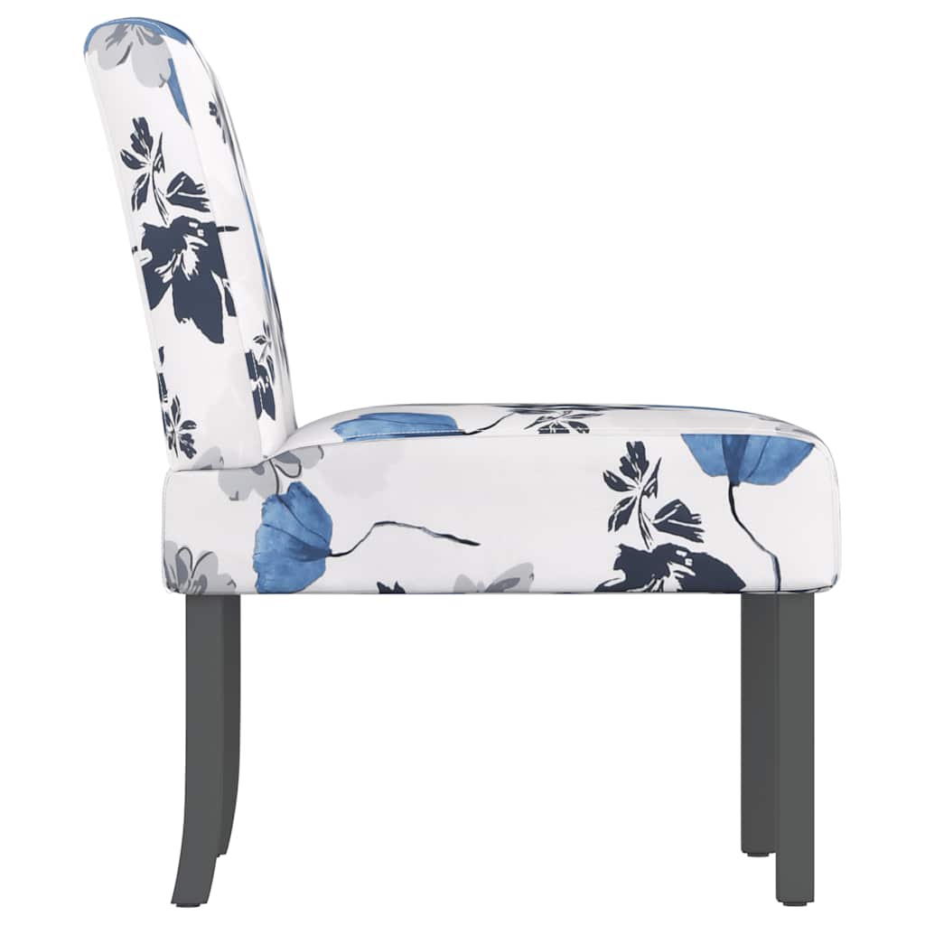 Fauteuil sans accoudoirs bleu tissu avec fleurs - XIOS