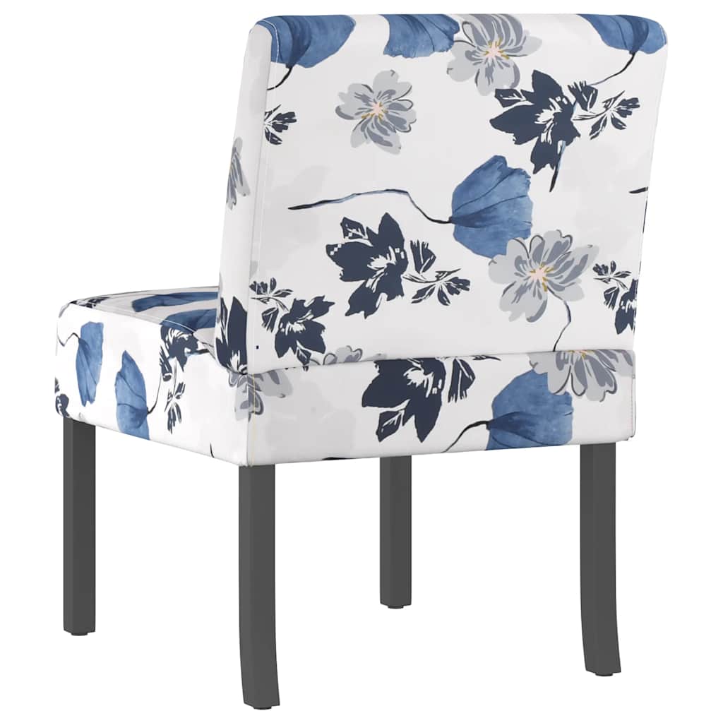 Fauteuil sans accoudoirs bleu tissu avec fleurs - XIOS