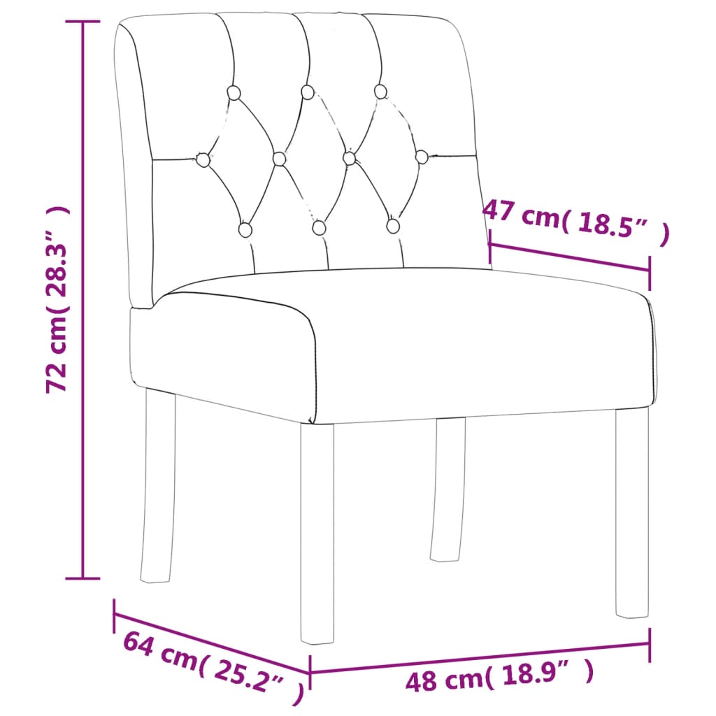 Fauteuil sans accoudoirs lin design de boutons - XIOS