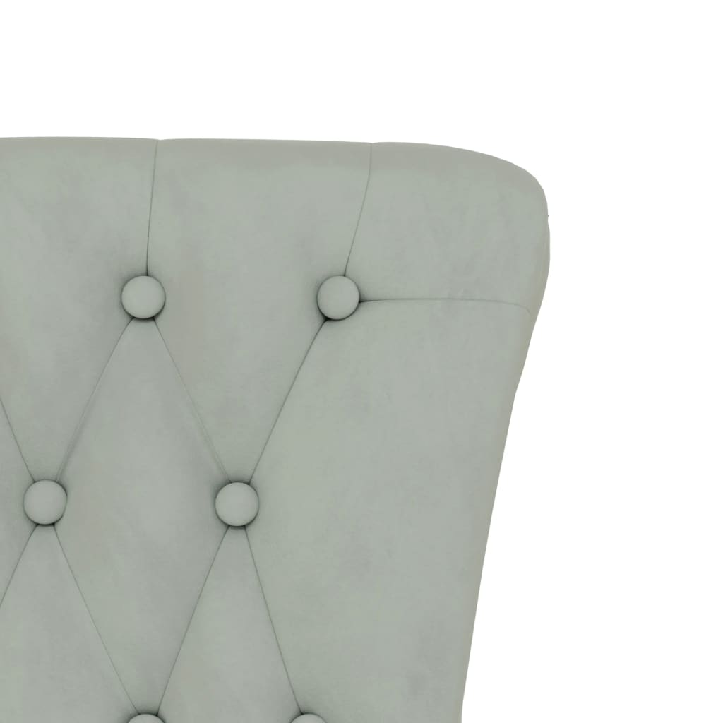 Chaise à dossier haut gris clair velours conception de bouton - XIOS