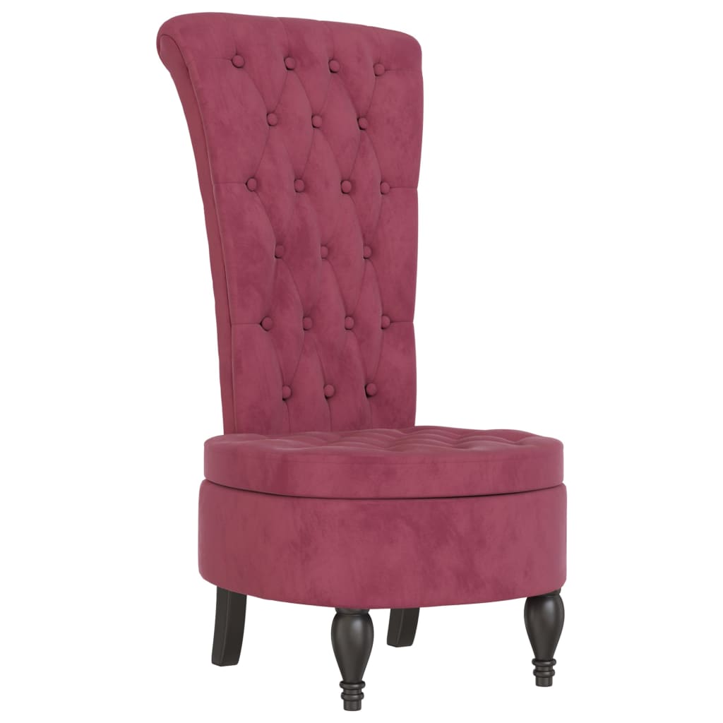 Chaise à dossier haut rouge bordeaux conception de bouton - XIOS