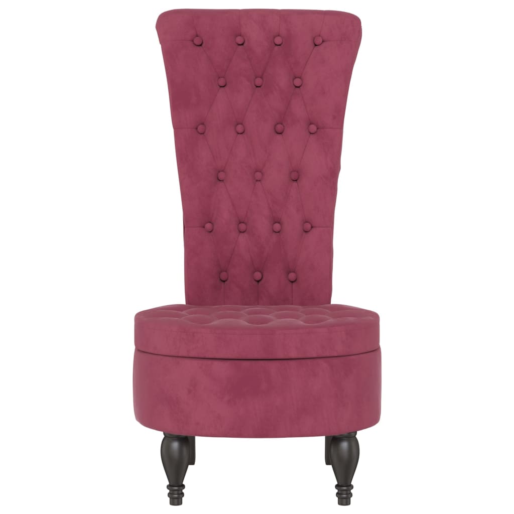 Chaise à dossier haut rouge bordeaux conception de bouton - XIOS