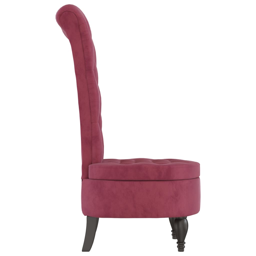 Chaise à dossier haut rouge bordeaux conception de bouton - XIOS