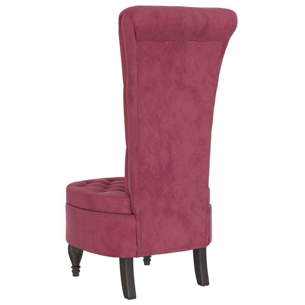 Chaise à dossier haut rouge bordeaux conception de bouton - XIOS