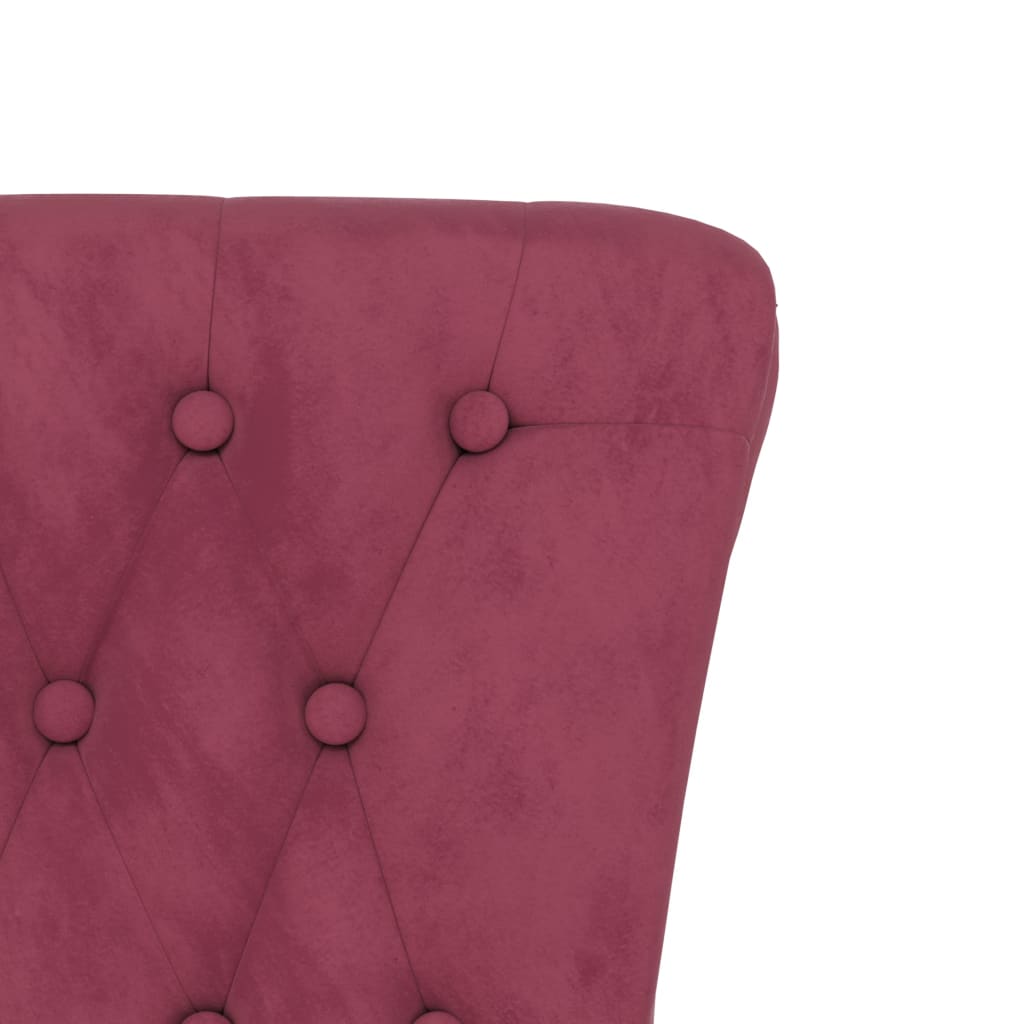 Chaise à dossier haut rouge bordeaux conception de bouton - XIOS