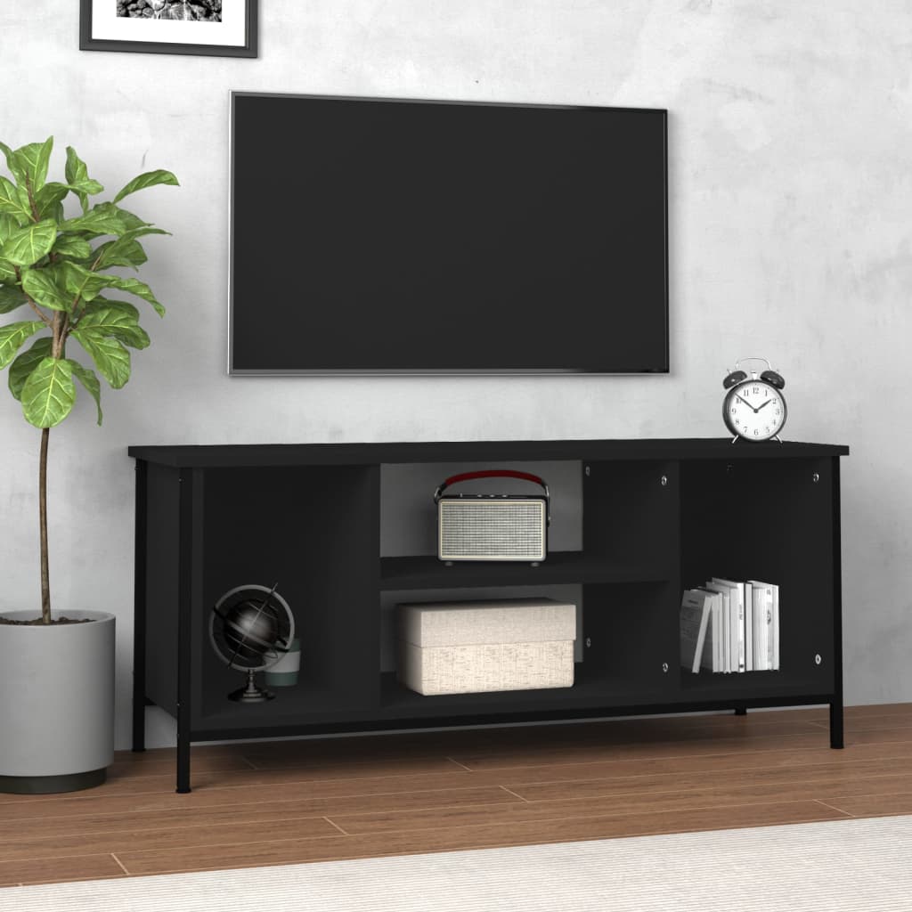 Meuble TV noir 102x35x45 cm bois d'ingénierie - XIOS