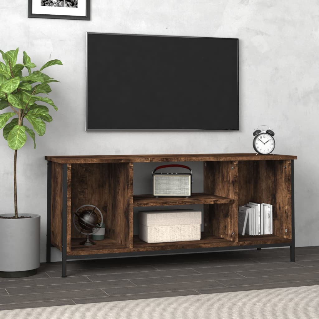 Meuble TV chêne fumé 102x35x45 cm bois d'ingénierie - XIOS