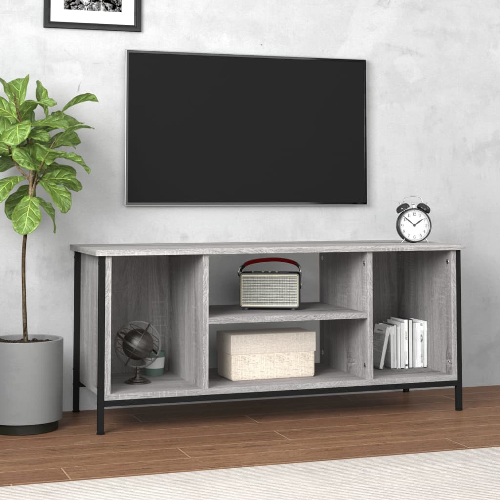 Meuble TV sonoma gris 102x35x45 cm bois d'ingénierie - XIOS