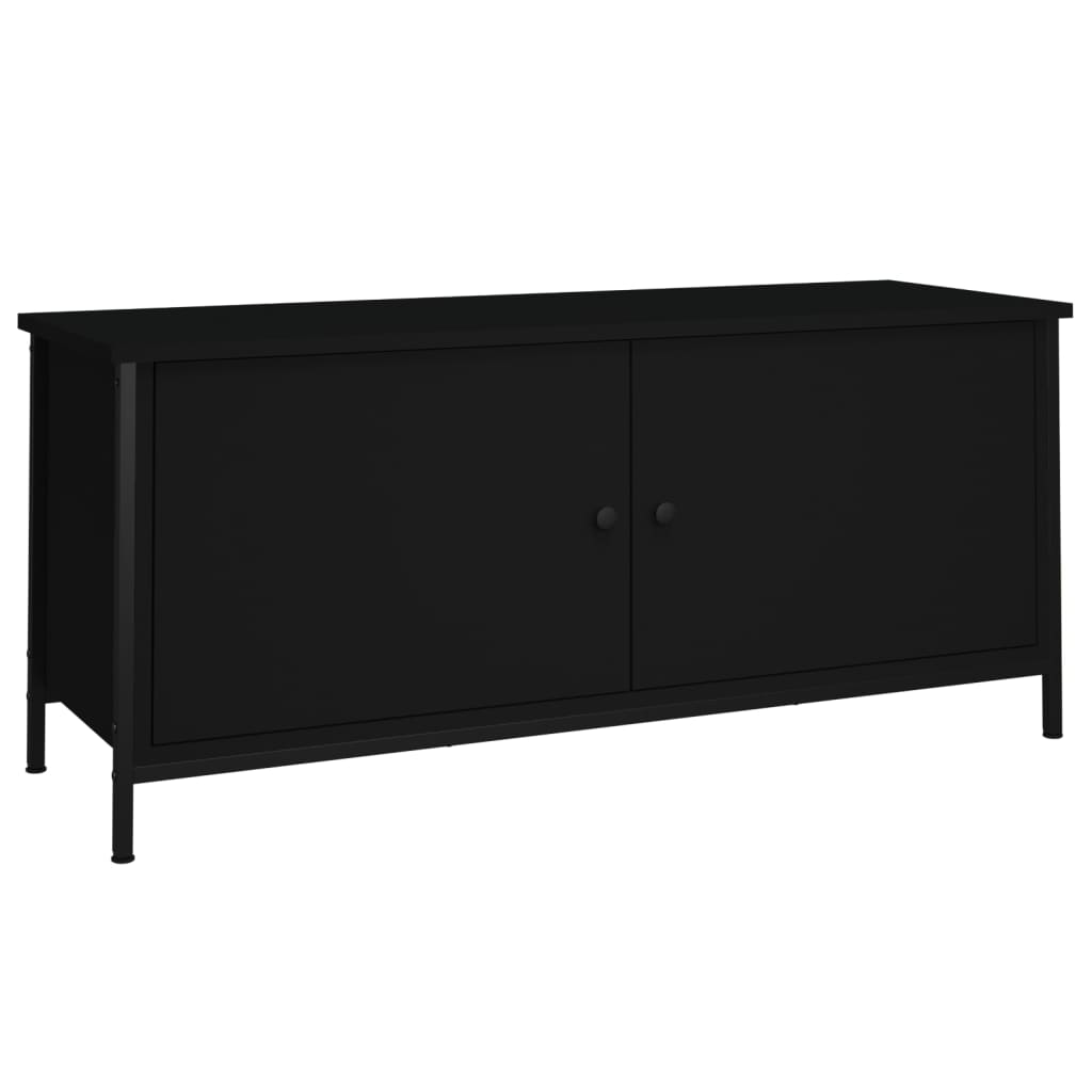 Meuble TV avec portes noir 102x35x45 cm bois d'ingénierie - XIOS