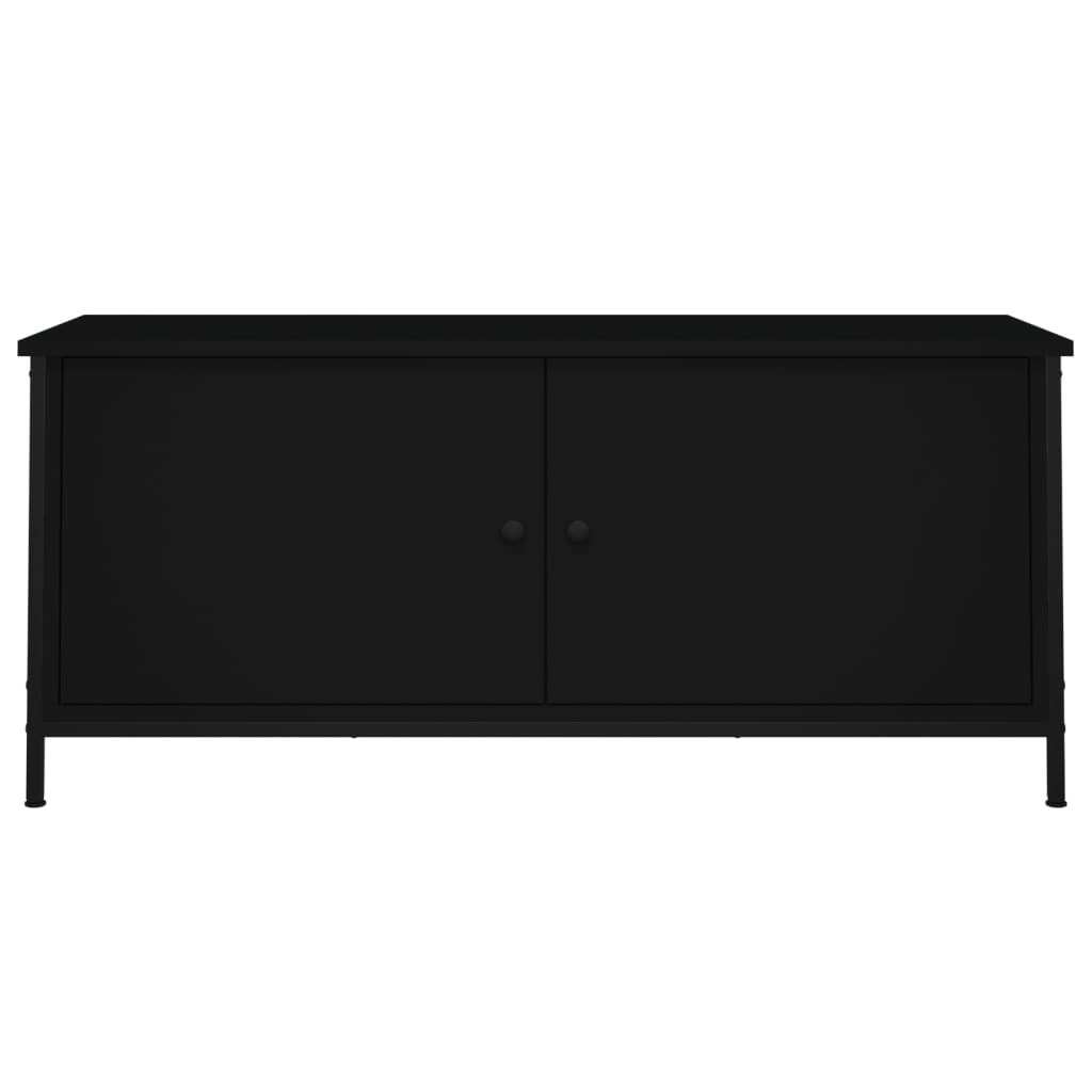 Meuble TV avec portes noir 102x35x45 cm bois d'ingénierie - XIOS