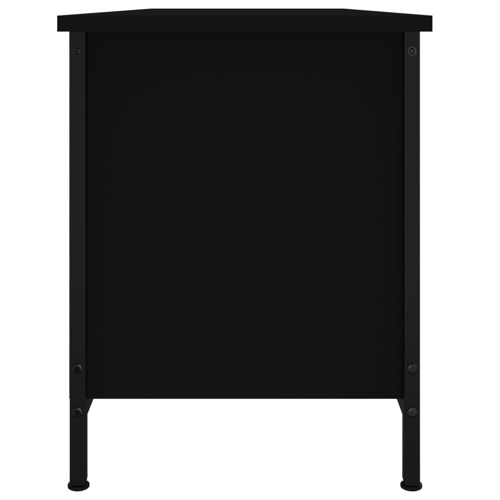 Meuble TV avec portes noir 102x35x45 cm bois d'ingénierie - XIOS